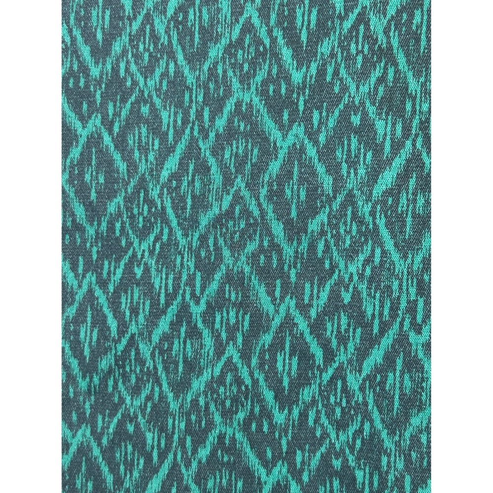 Green Ikat Diamond Pattern Straight Leg Pants Women Green Black Geometric Print - Picture 2 of 11